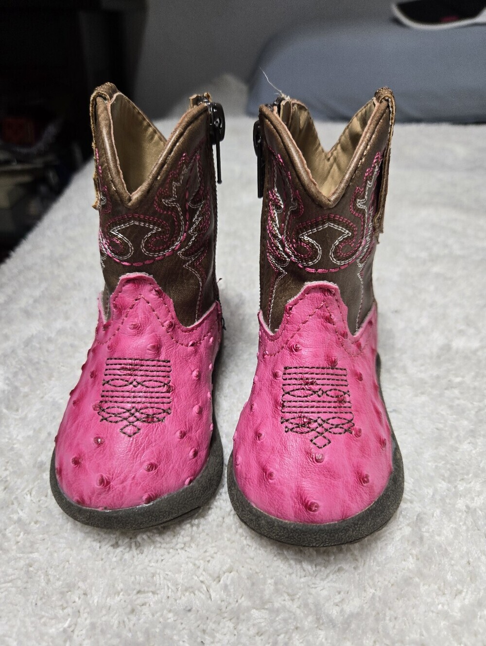 Roper Infant Girls Cowbaby Annabelle Round Toe Boots Mid Calf Sz 3